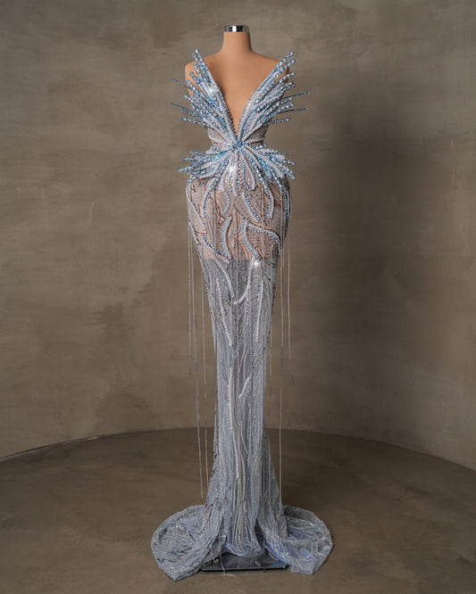 Aera Long Dress with Butterfly Design - BLINI