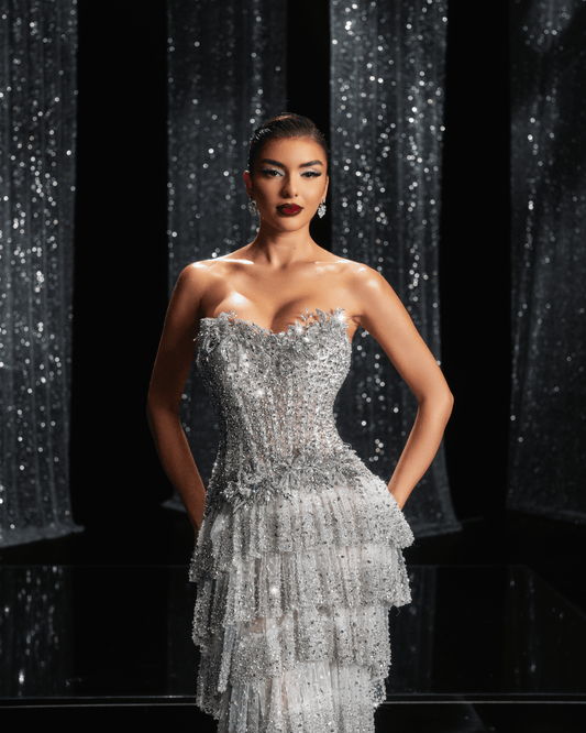 Aetheria Bridal Dress Embellished with Crystals - BLINI