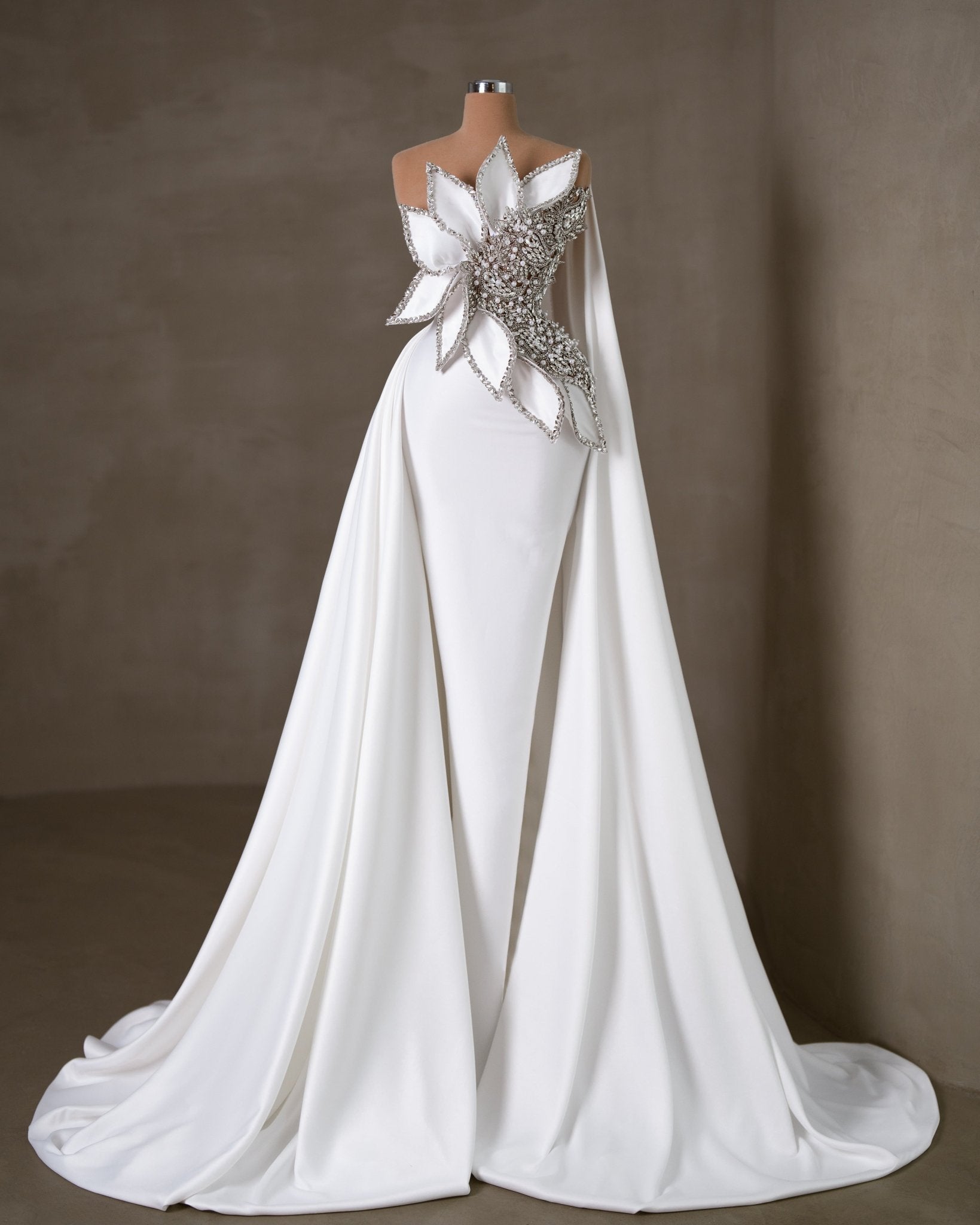 Amadea Sleeveless Bridal Dress Embellished with Crystals and Pearls - BLINI