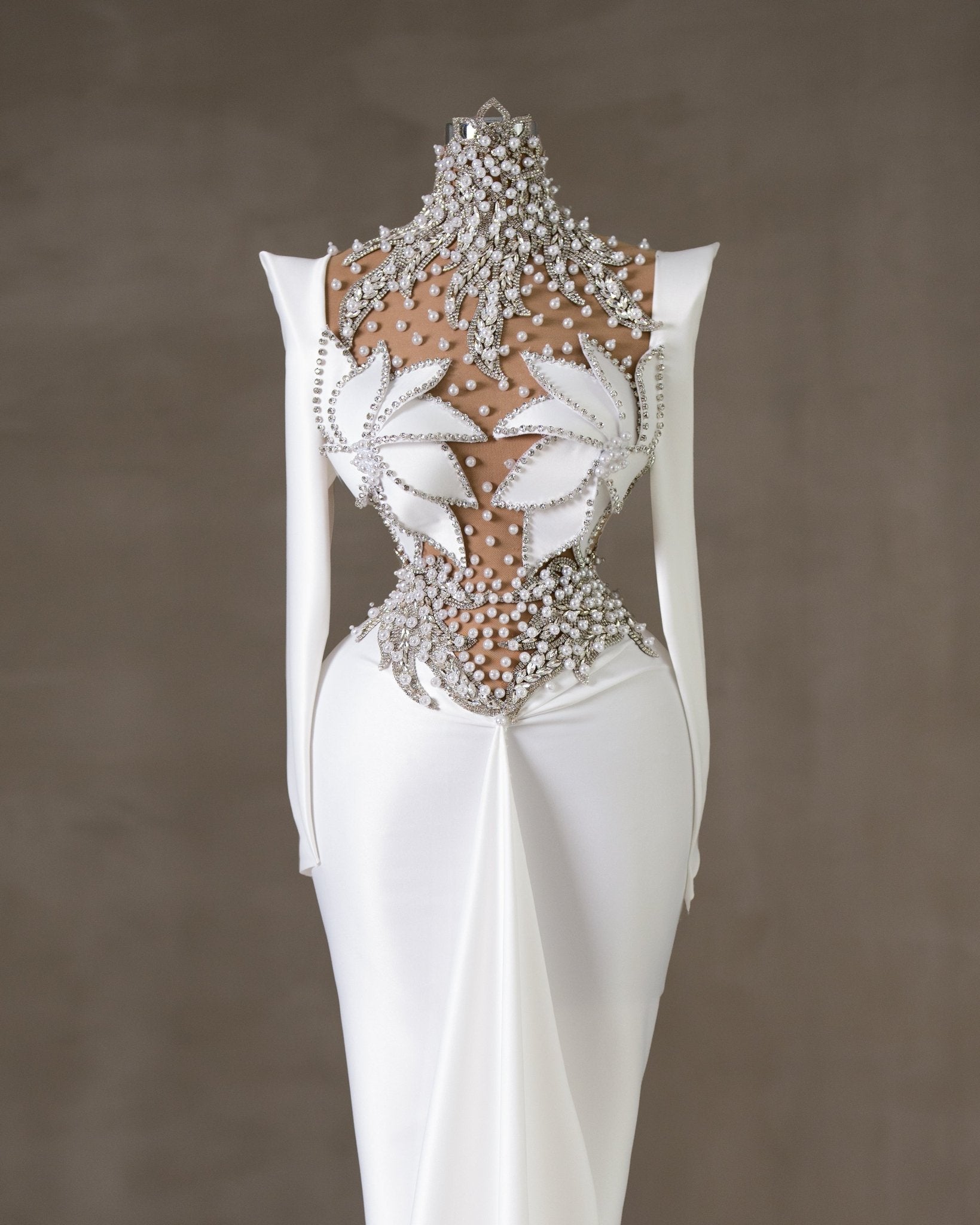 Amarissa Bridal Dress Embellished with Crystals and Pearls - BLINI