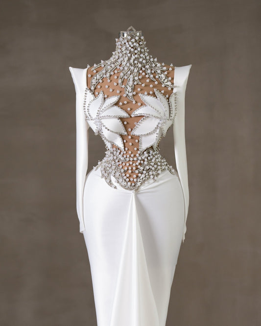 Amarissa Bridal Dress Embellished with Crystals and Pearls - BLINI