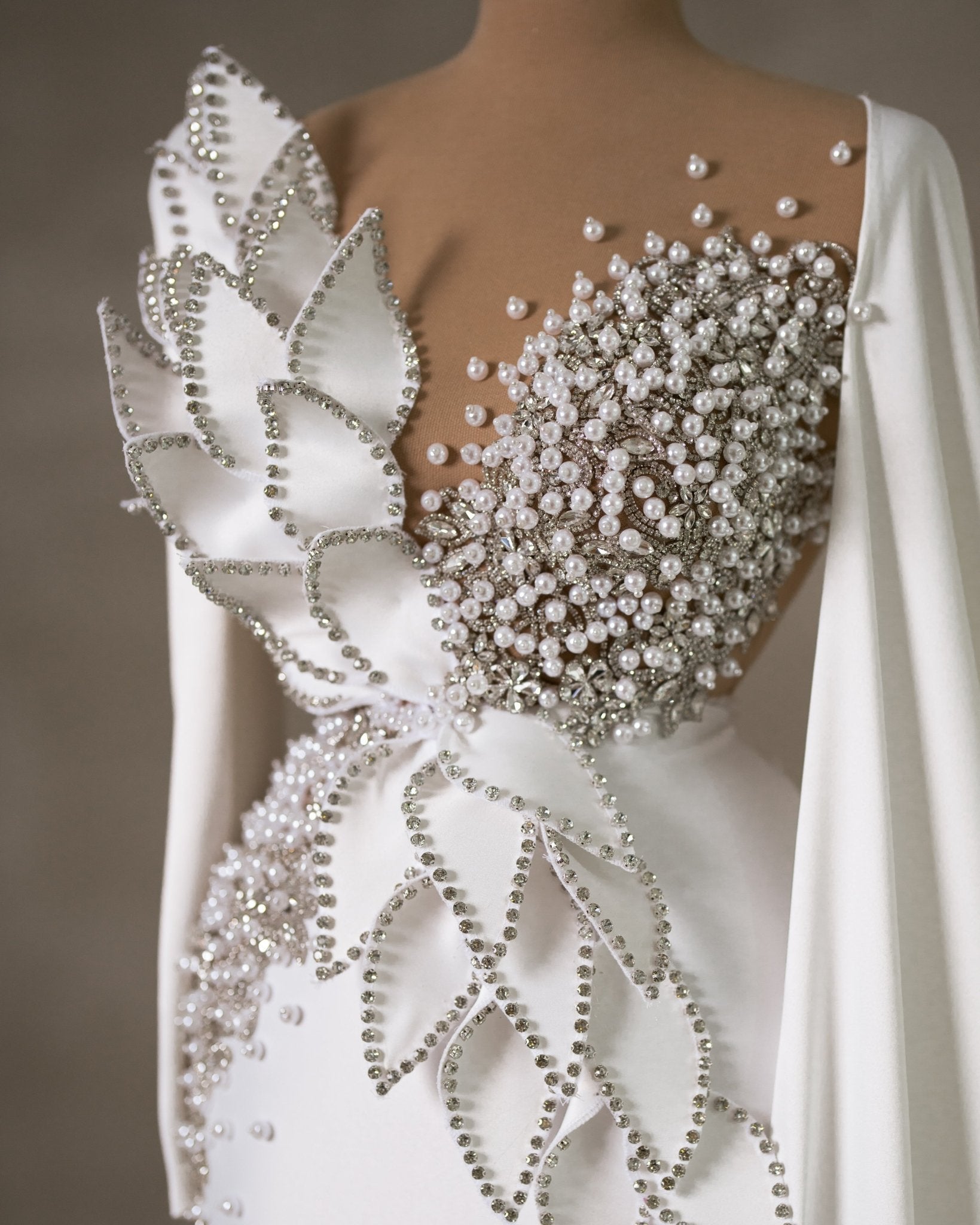 Amarose Bridal Dress Embellished with Crystals and Pearls - BLINI