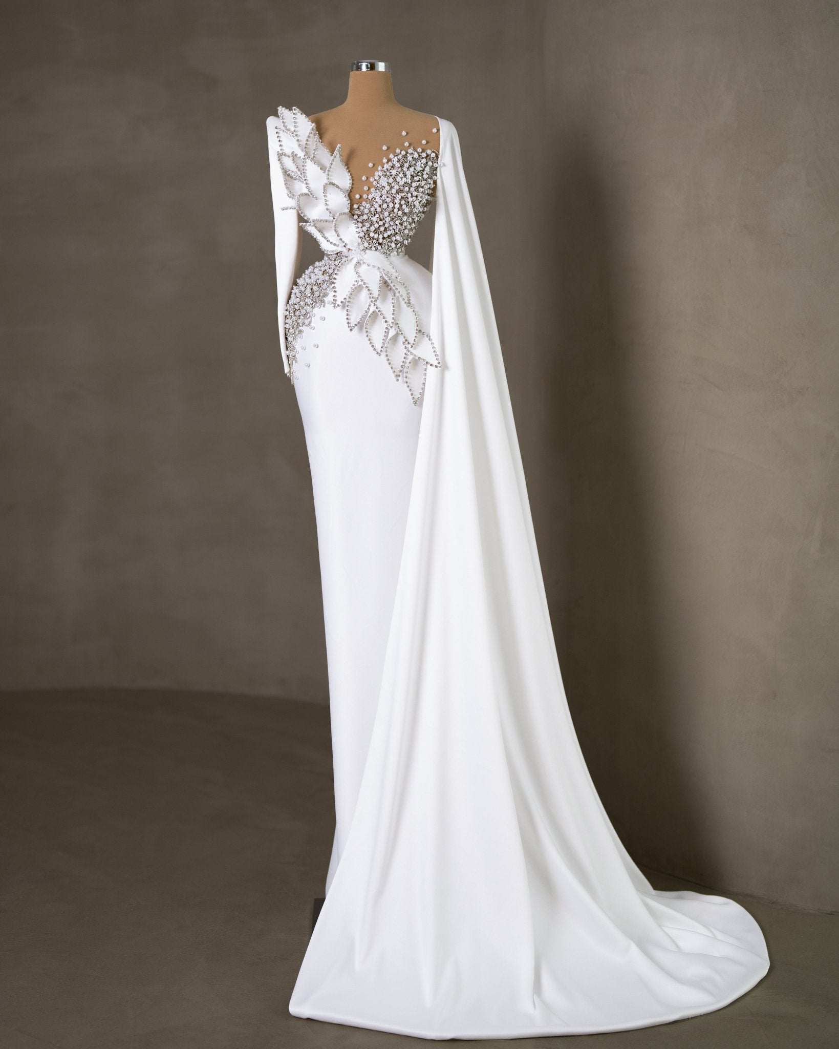 Amarose Bridal Dress Embellished with Crystals and Pearls - BLINI