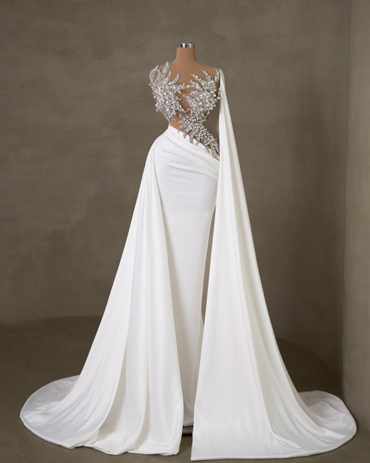 Amellia Bridal Dress Embellished with Crystals and Pearls - BLINI