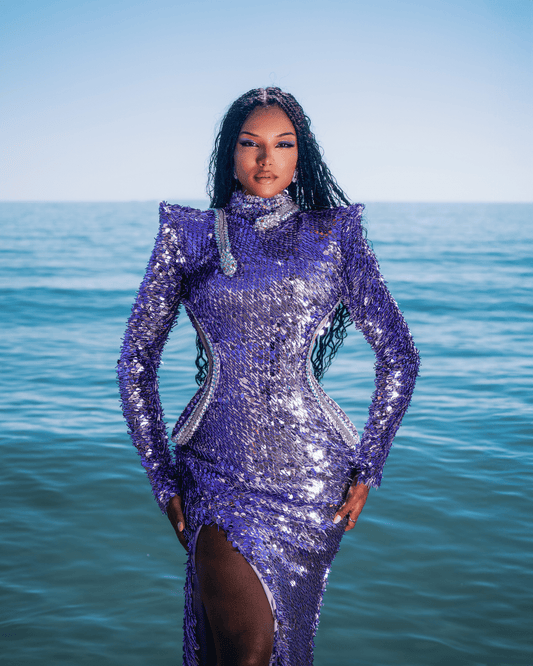 Amethea Sequin Dress with Sea Deatails and Snake - BLINI