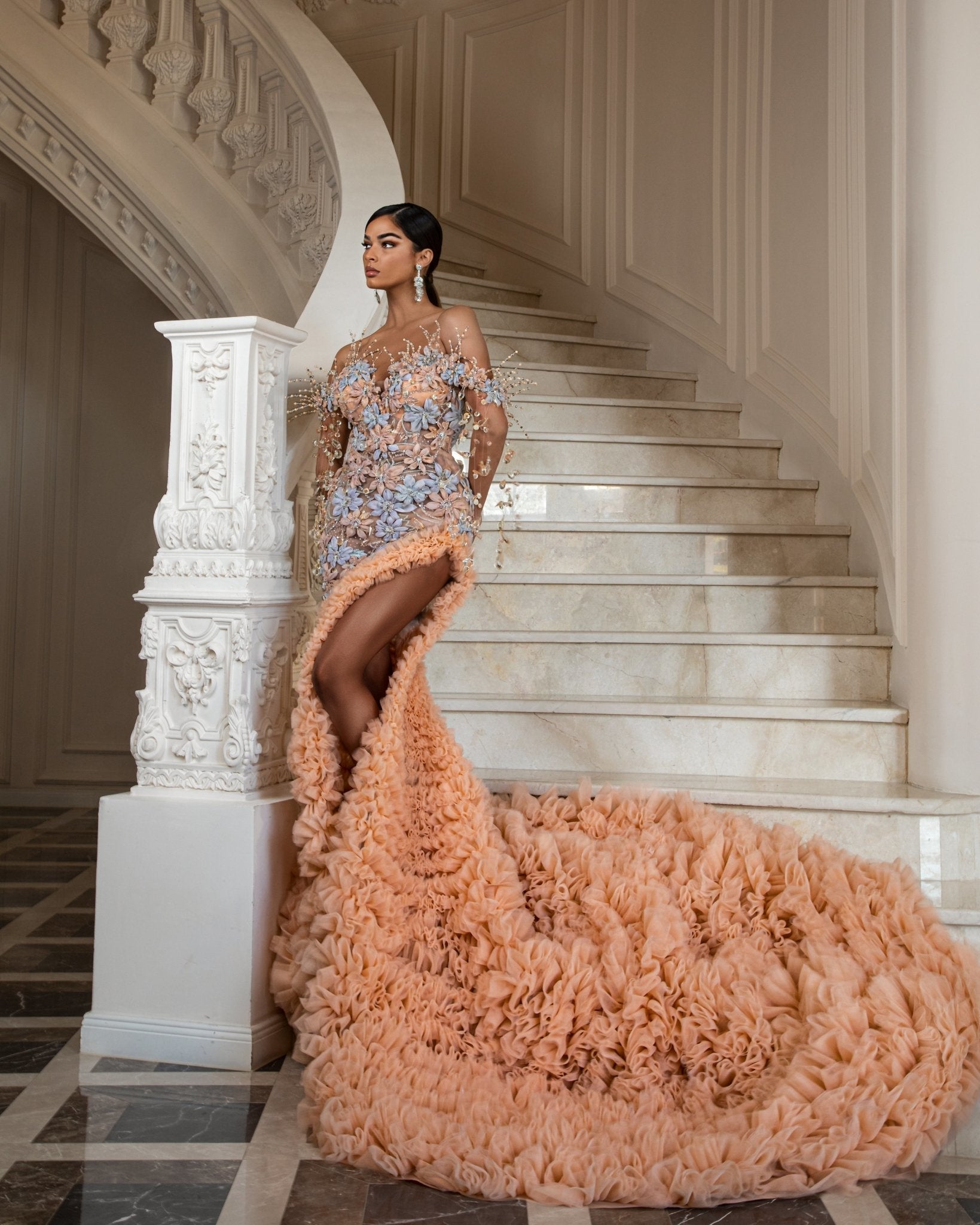 Aronia Crystal Embellished Off - Shoulder Dress - BLINI