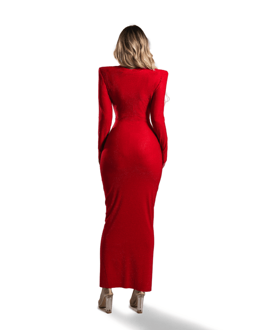 Arose Red Long Dress - BLINI