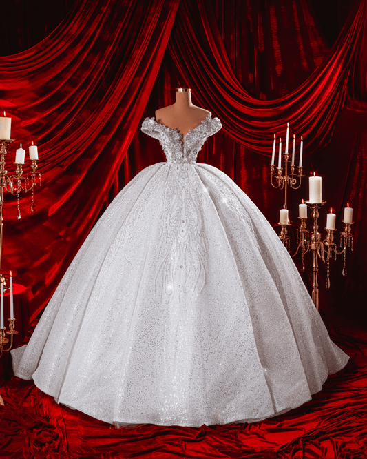 Belera Bridal Off Shoulder Dress with Crystals - BLINI