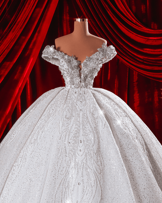Belera Bridal Off Shoulder Dress with Crystals - BLINI