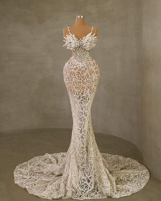 Celestrella Bridal Dress with Stones and Pearls - BLINI