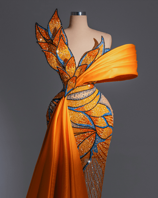 Chaleur Long Dress With Flames - BLINI