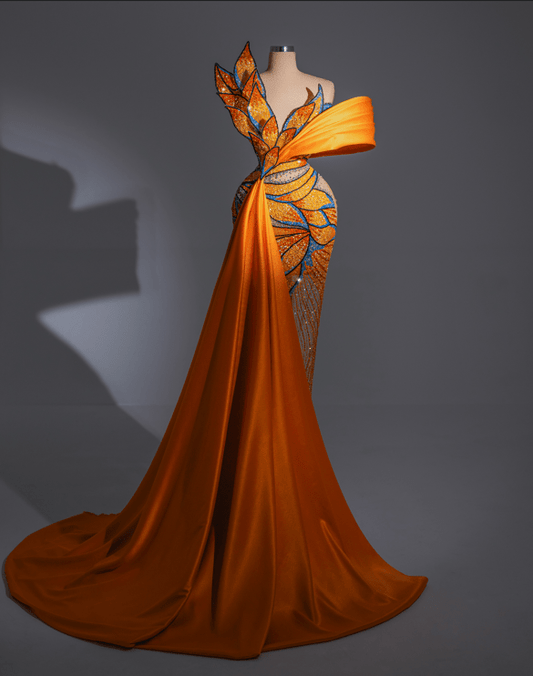 Chaleur Long Dress With Flames - BLINI