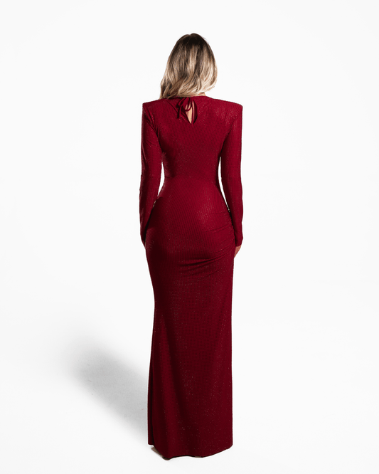 Coela Burgundy Long Dress - BLINI