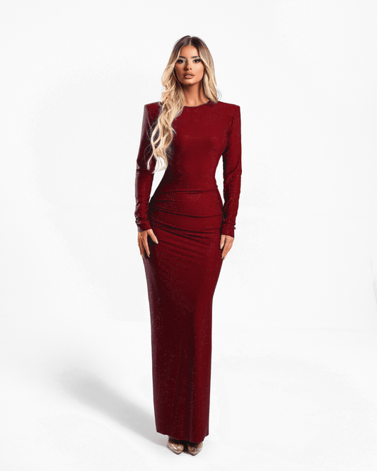 Coela Burgundy Long Dress - BLINI