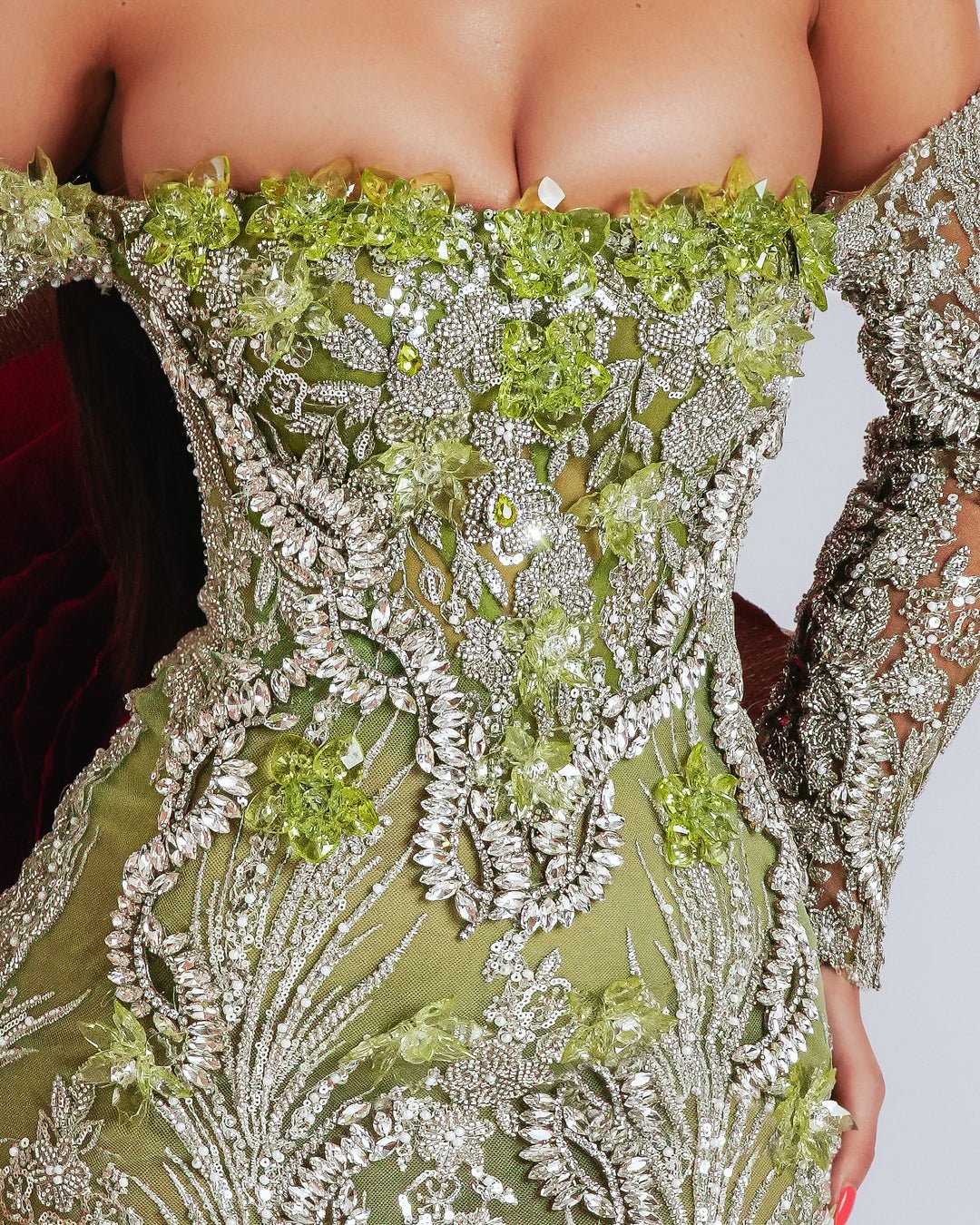 Delfiné Off Shoulder Dress with Crystals - BLINI