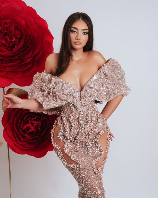 Elianné Off Shoulder dress with Beads - BLINI