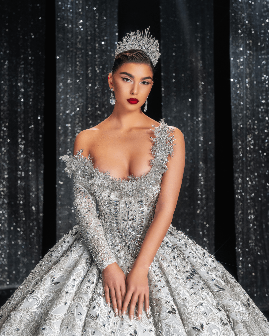 Eloianne Bridal Dress Embellished with Crystals - BLINI