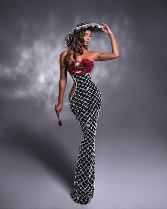 Emonya KIss Black Sleeveless Dress with Fedora Style Hat - BLINI