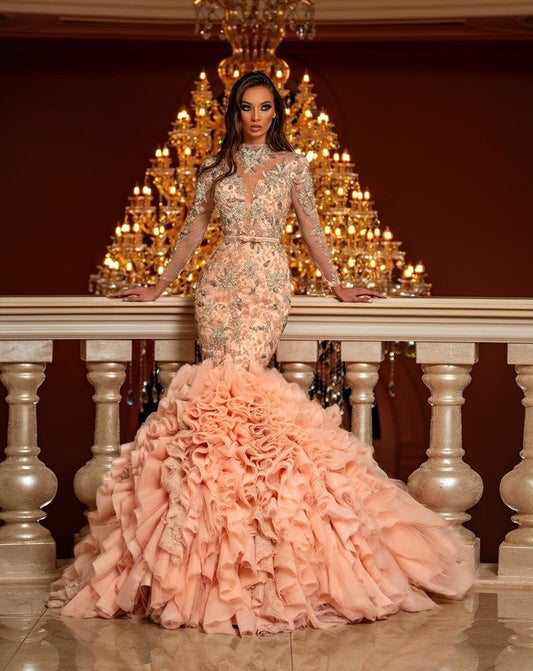 Fatima Layered Tulle Mermaid Tail Dress - BLINI