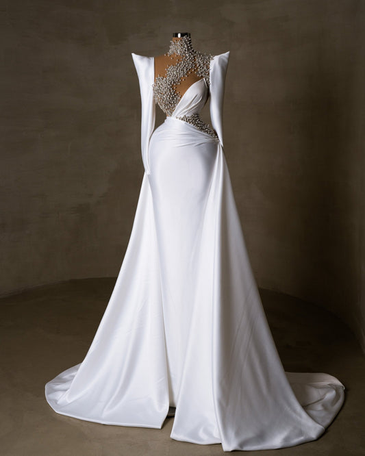 Feorena Bridal Dress Embellished with Pearls and Crystals - BLINI