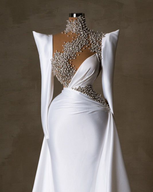 Feorena Bridal Dress Embellished with Pearls and Crystals - BLINI