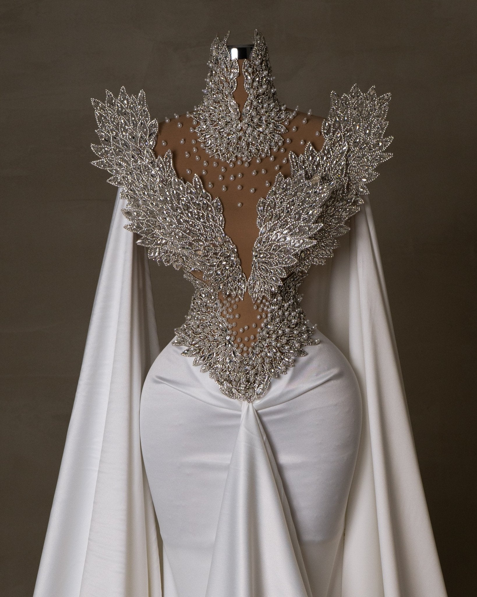 Fiorina Bridal Dress Embellished with Crystals and Pearls - BLINI