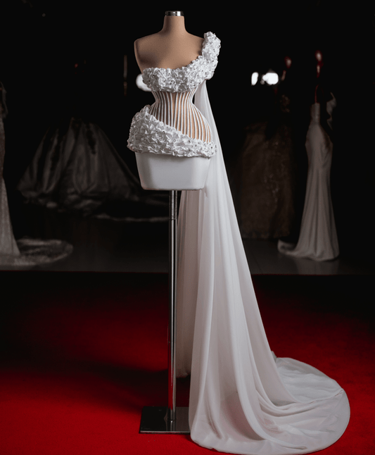 Fleur short bridal dress with satin fabric - BLINI