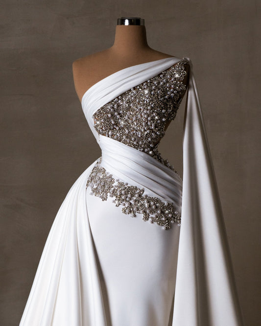 Florianna Bridal Dress Embellished with Pearls and Crystals - BLINI