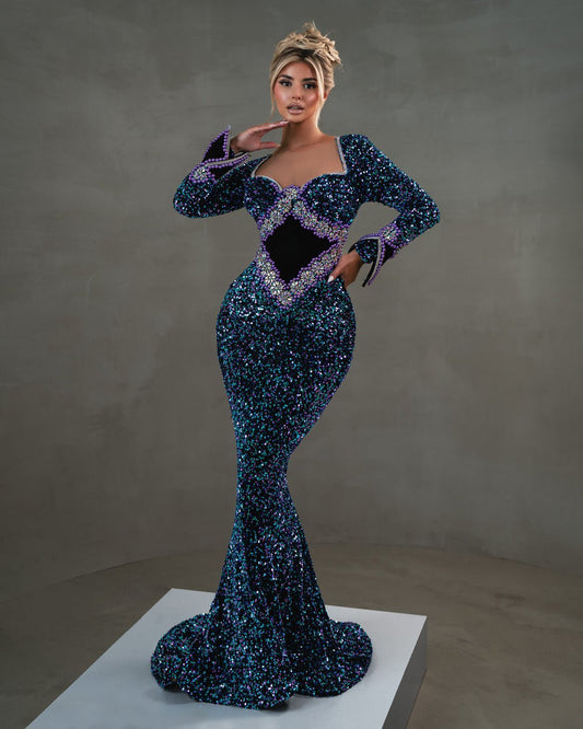 Galaxy Dress with Sequins and Stones - BLINI