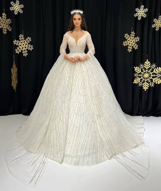 Isabel Cape Sleeves and Delicate Detailing Bridal Dress - BLINI