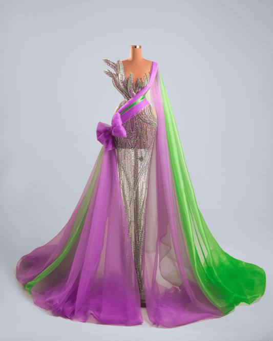 Jonanea Dress with Side Capes and Crystals - BLINI