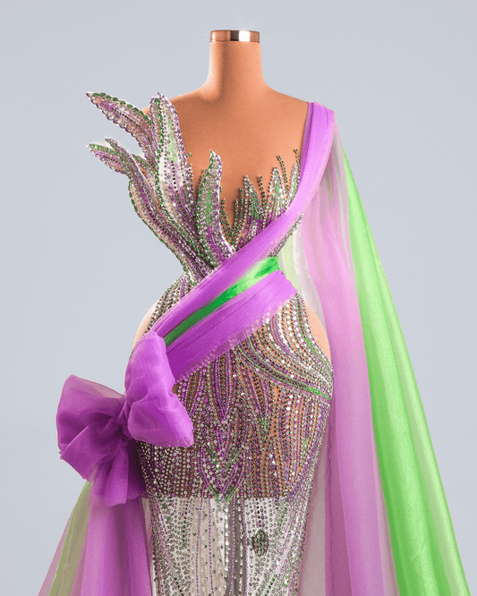 Jonanea Dress with Side Capes and Crystals - BLINI