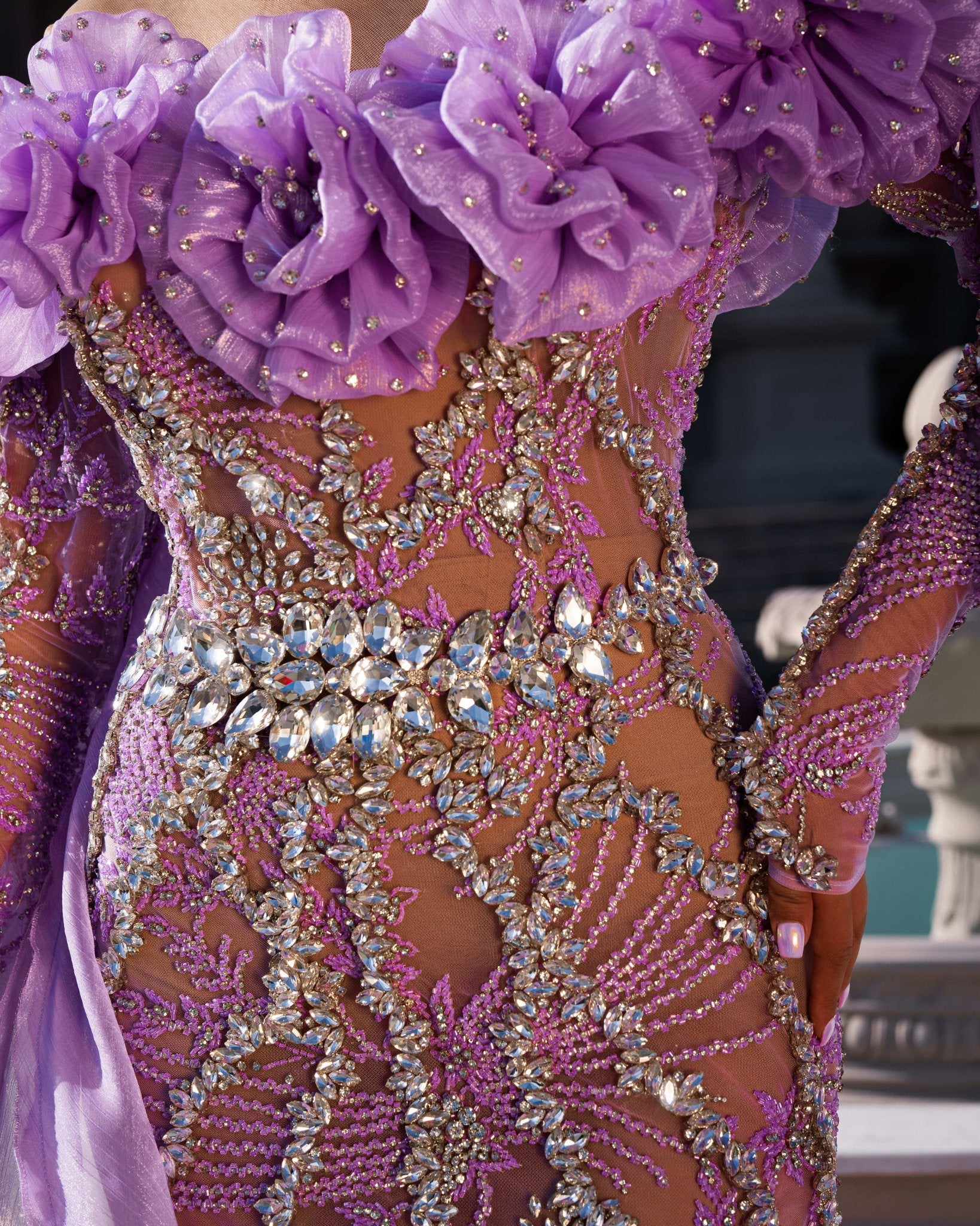 Kai Cape Dress Embellished with Stones - BLINI