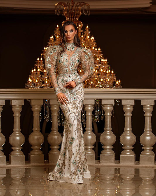 Kaley Floral Puff Sleeve Dress with Overskirt - BLINI