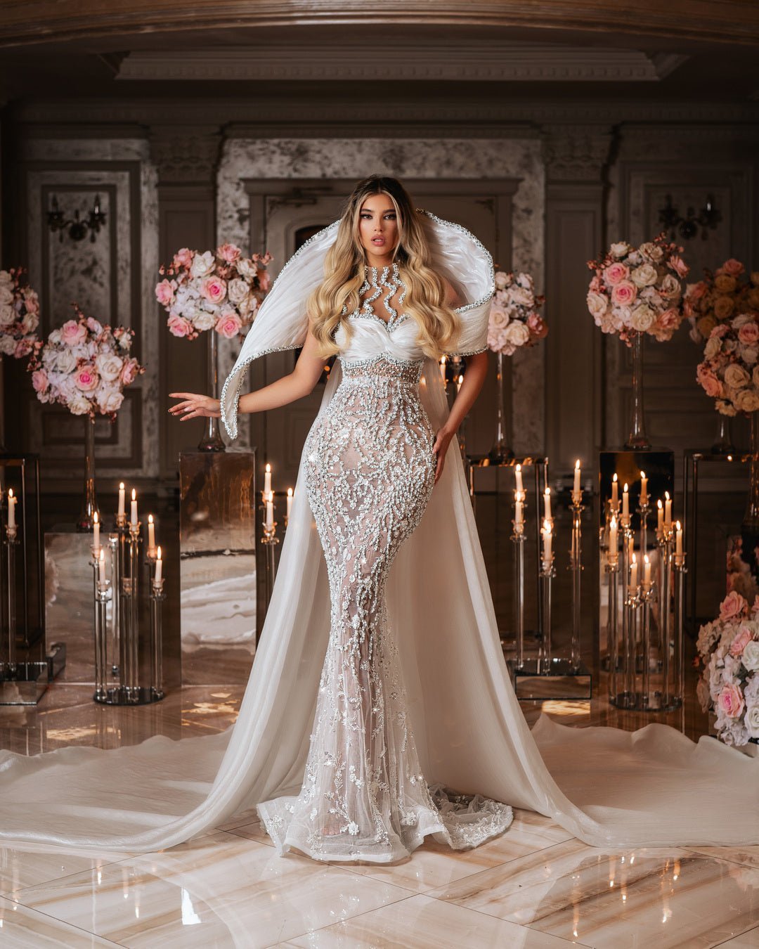 Kristélle Bridal Dress with Pearls and Stones - BLINI