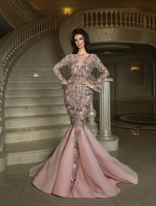 Mayona Sparkling Mermaid Train Dress - BLINI