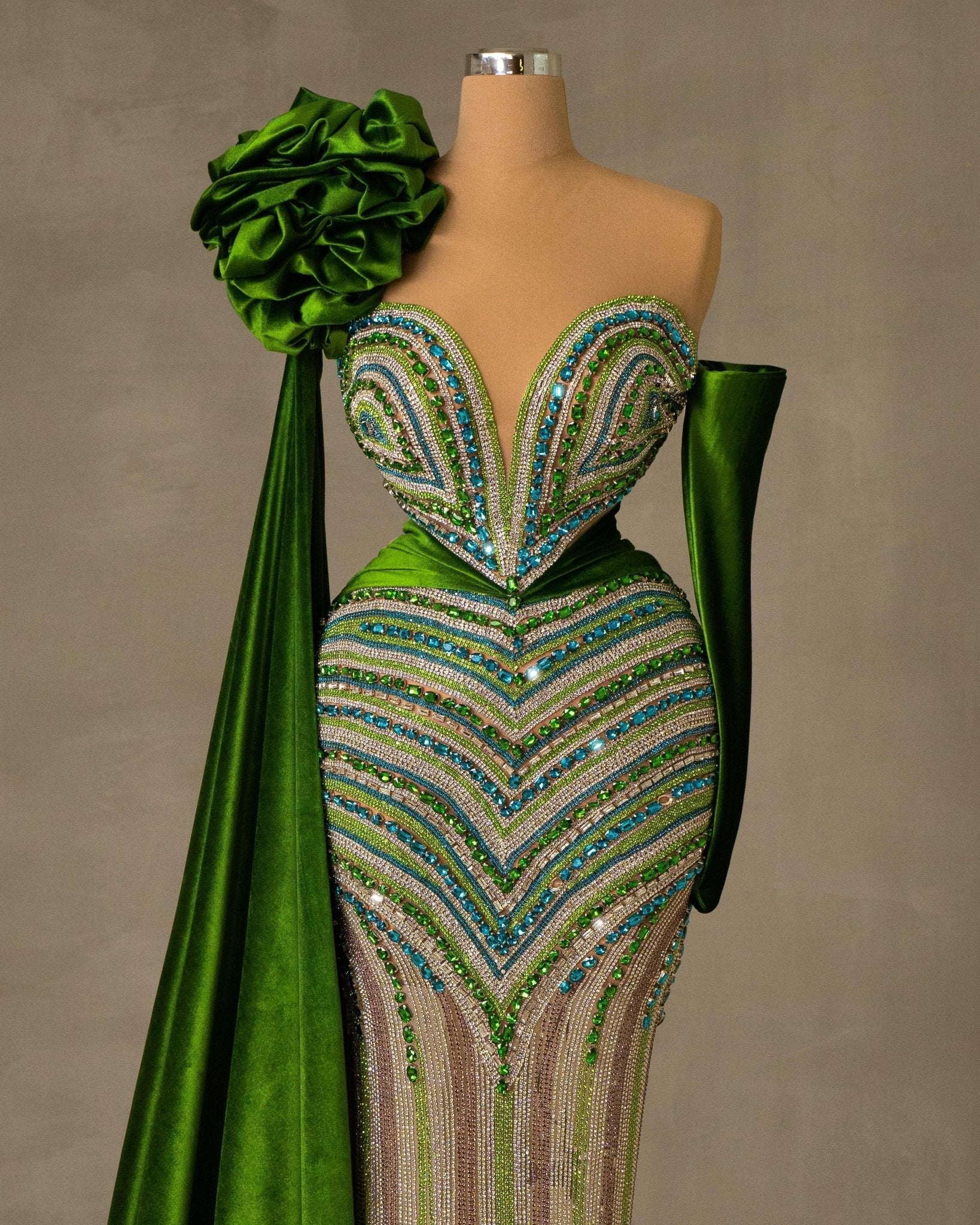 Meersa Velvet Dress Embellished with Stones - BLINI