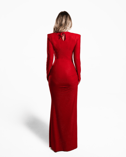 Micela Red Long Dress - BLINI