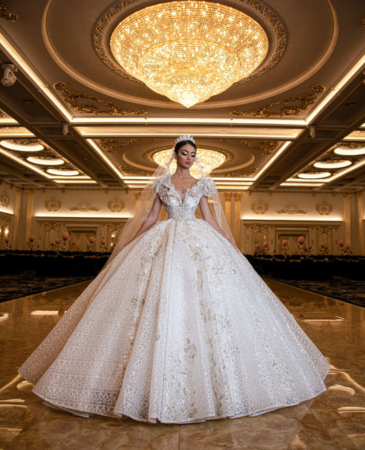 Miley Feather - Embellished White Bridal Gown - BLINI