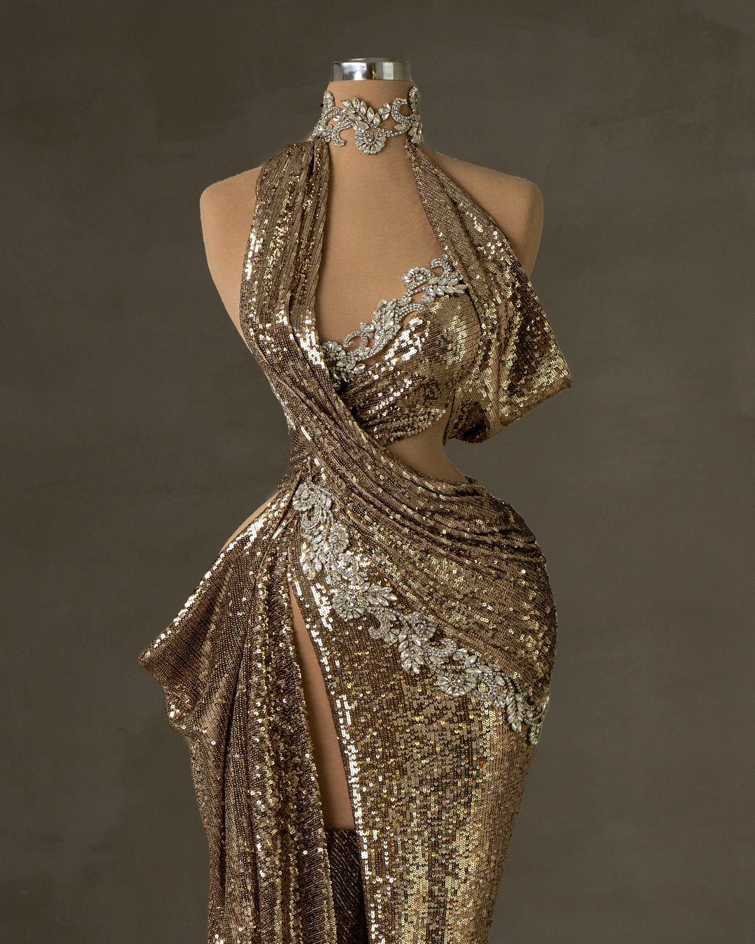 Mírona Gold Sequin Dress with Silver Details - BLINI