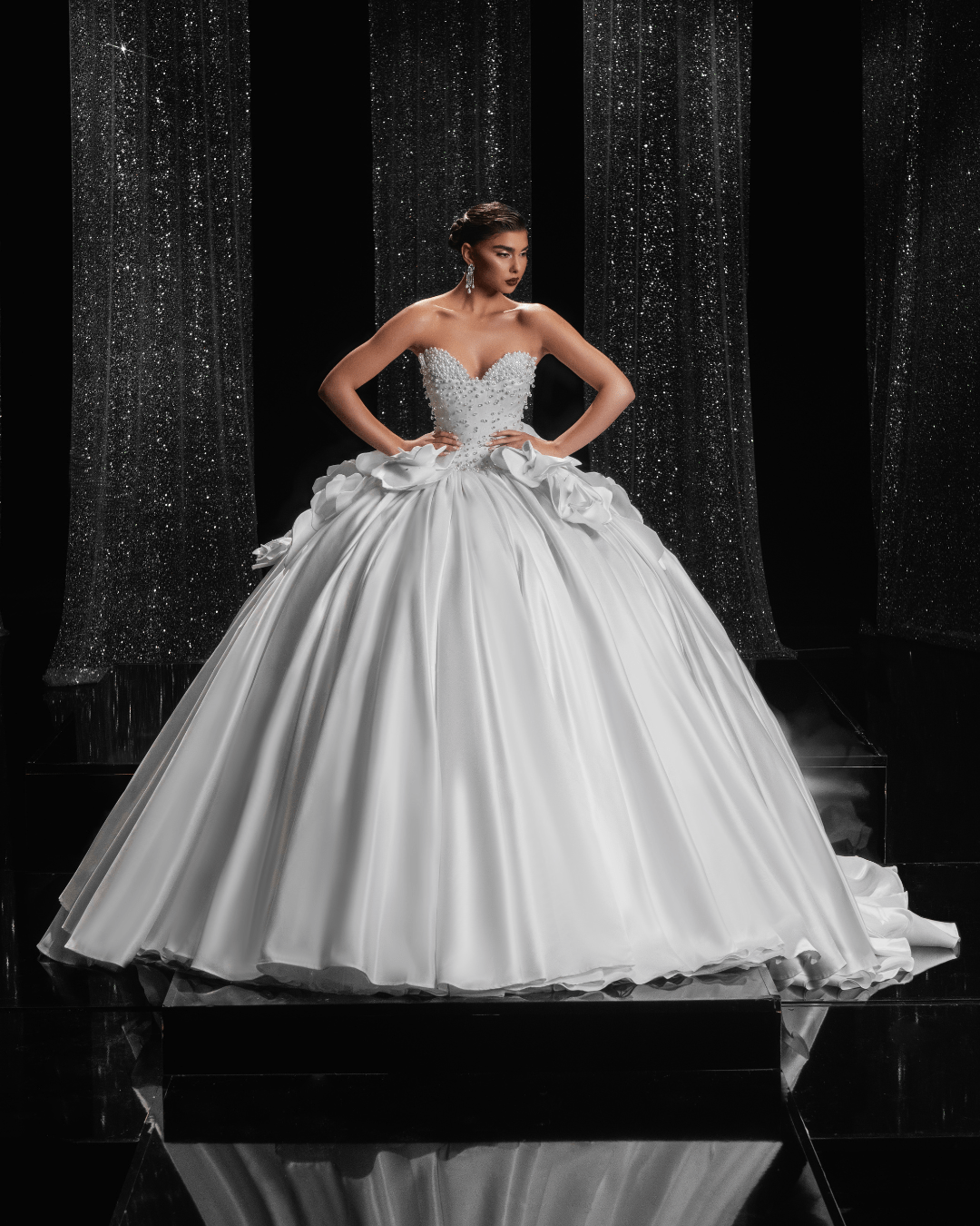 Noele Bridal Dress, Sweetheart Neckline with Pearls - BLINI