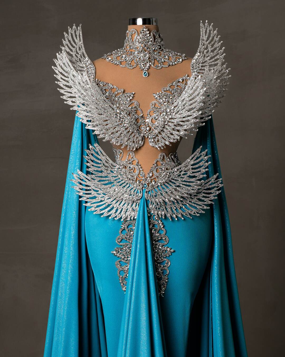 Noia Light Blue Dress with Silver Embellishments - BLINI