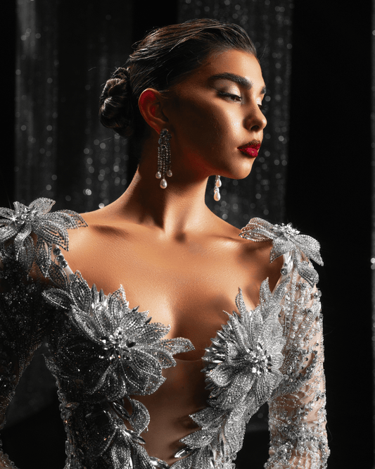 Orana Bridal Dress with Flower Details - BLINI