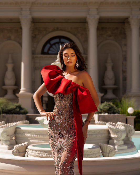 Ori Strapless Dress Embellished with Stones - BLINI