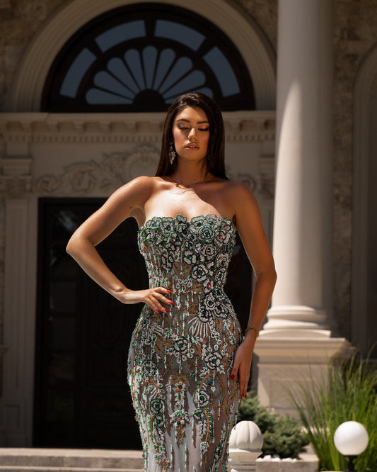 Oso Sleeveless Dress Embellished with Dazzling Stones - BLINI