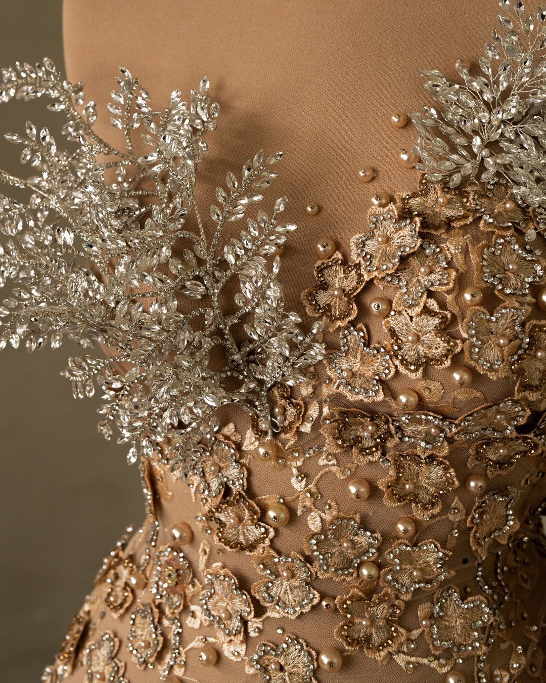 Primrose Beige Dress with Flowers - BLINI