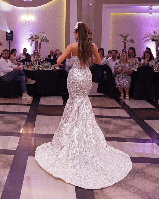 Regina Sleeveless Bridal Dress Embellished with Stones - BLINI