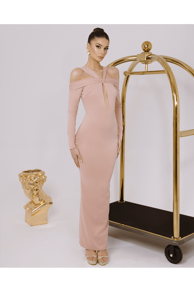Rose Nude Dress With Cut - Outs - BLINI