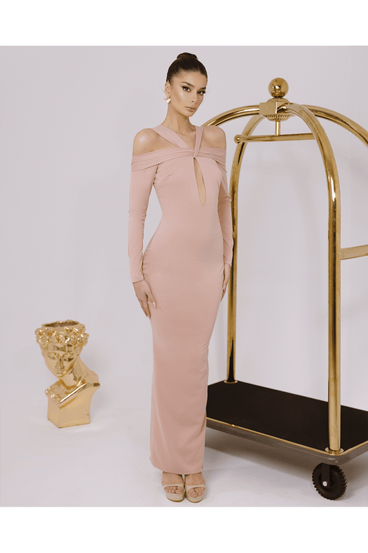 Rose Nude Dress With Cut - Outs - BLINI