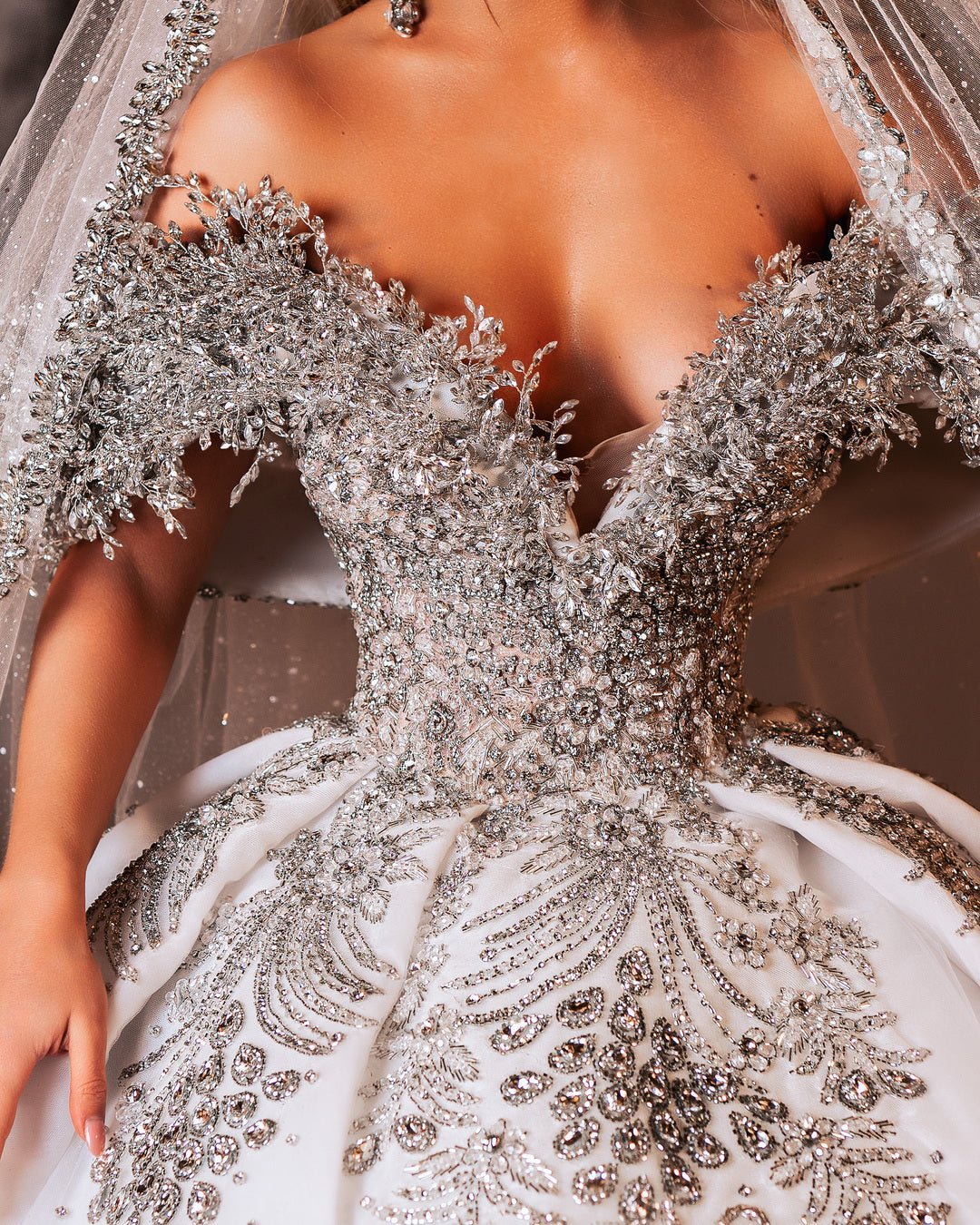 Royal Bridal Dress Embellished with Crystals - BLINI
